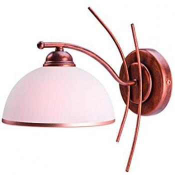 Lampada da Parete Patrycja in Stile Retro con Paralume Marrone, 1x E27