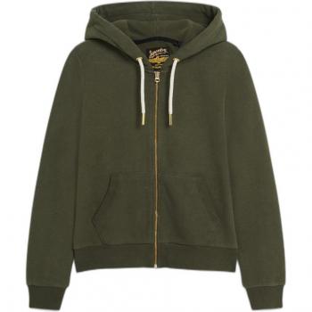 Sudadera Superdry Mujer Verde Oliva con Cremallera Tattoo Rhinestone