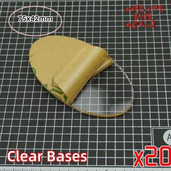 Clear Miniature Bases - 75x42mm Oval