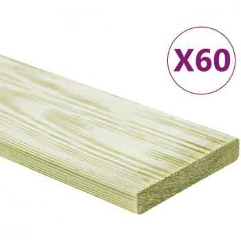 Pinos de Terraço VidaXL 60 Unidades – 7,2 m² (1 m) Impregnadas
