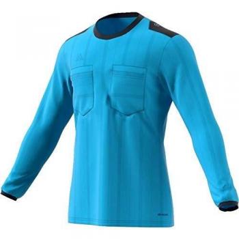 Maillot officiel UCL des arbitres adidas manches longues cyan brillant