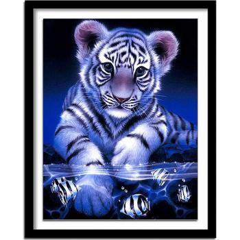 Full Round Diamond Painting - Tiger Design 20x30cm