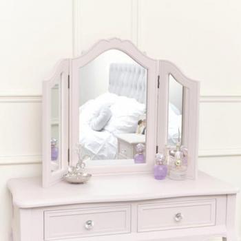 Pink Tabletop Triple Vanity Mirror - Victoria Pink Range