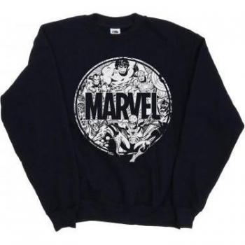 Felpa Nera Marvel per Bambini con Stampa Logo