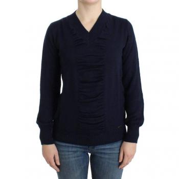 Costume National V-neck Knitwear Female Blue Size: XS Authentic Lightweight V-Neck Sweater