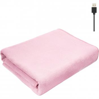 Manta eléctrica USB, manta térmica ligera poliéster, tamaño 150x80 cm, control de temperatura 3 niveles