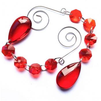 Water Drop Crystal Pendant Set - 2pcs 36mm Octagonal Beads for Wedding Decoration and Cake Toppers
