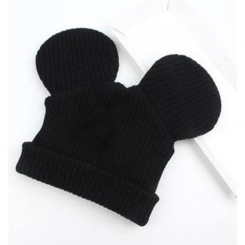 Gorro de lana elástica con orejas redondas