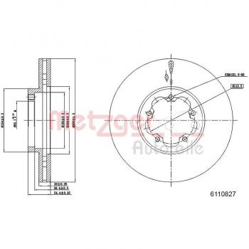 Tarcza hamulcowa METZGER 6110827