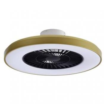 Teleo LED-Deckenventilator in Messing mit leiser DC-Technologie
