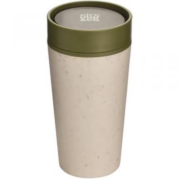 Circular Coffee Cup 12oz Cream & Honest Green