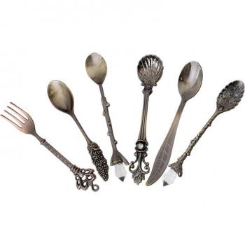 Couverts de café vintage en bronze 6 pièces