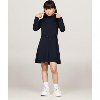 Tommy Hilfiger Teens Kleid mit Gürtel, Größe 164 - Marine