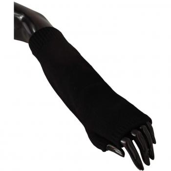 Dolce & Gabbana Black Cashmere Fingerless Gloves - Size 8