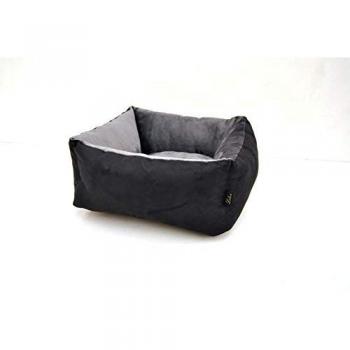 LEBON Amelie - Kuscheliges Katzenbett/Hundebett 50x50x24cm schwarz/grau - Top Qualität - Made in EU