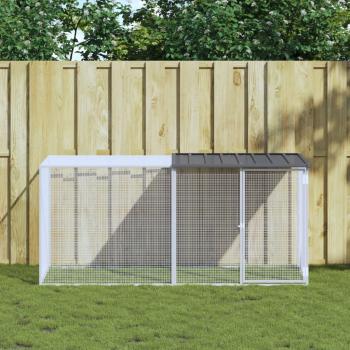 Large Chicken Cage with Roof in Anthracite 203x98x90 cm