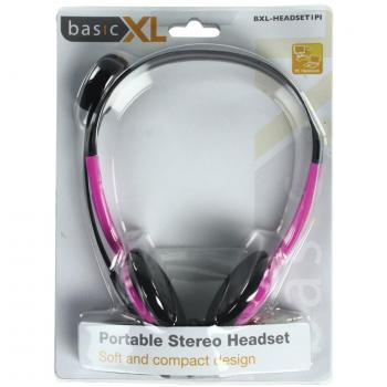On-Ear Headset mit 2x 3.5 mm Anschluss und integriertem Mikrofon in Rosa