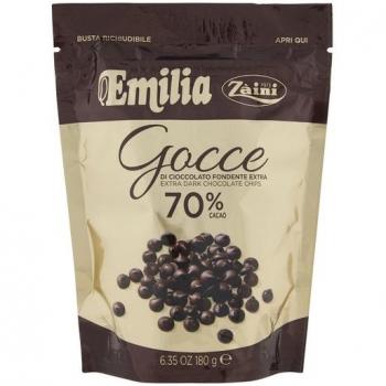 Zàini Emilia Gocce di Cioccolato Fondente Extra 70% Cacao 180 g