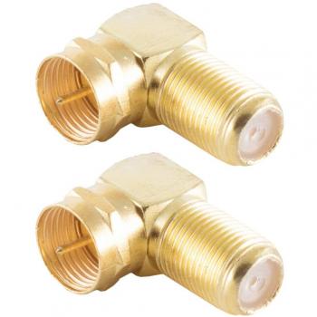 Adattatore Angolare F Placcato Oro 2 Pezzi - Spina F / Presa F