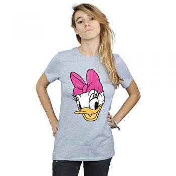 Grey Daisy Duck Graphic Boyfriend Shirt (Women's)
