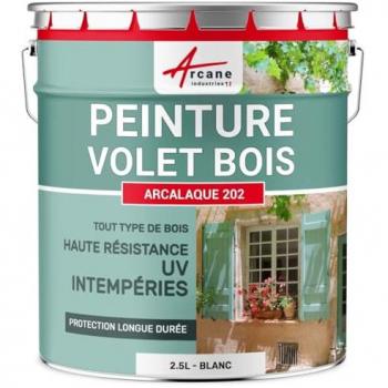 Peinture volet bois extérieur - Laque effet tendu longue durée - Blanc - RAL 9003