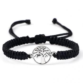 Bracelet tressé arbre de vie couple rouge et noir