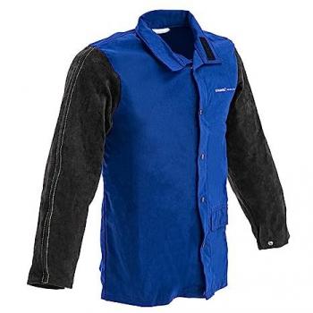 Welding Jacket - Cotton Sateen / Cow Split Leather - Size L