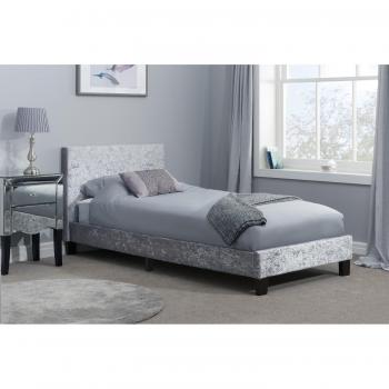 Birlea Berlin Single Bed Frame - Steel Crushed Velvet