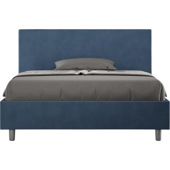 Lit double 160×200 cm en tissu Bleu Adelyne