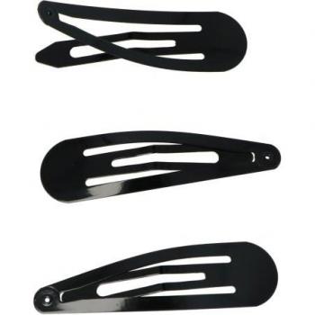 Presilha de Cabelo Inca Clip Color Negro 7 Cm - 3 Und