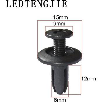 LEDTENGJIE 50pcs Black Plastic Rivet Fasteners