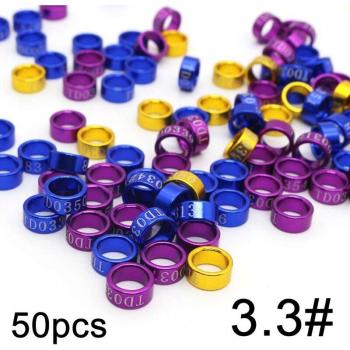 50 Pcs Bird Foot Identification Rings