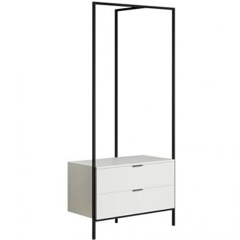 Kompaktgarderobe Jody weiß matt schwarz B/H/T: ca. 85x190x47 cm