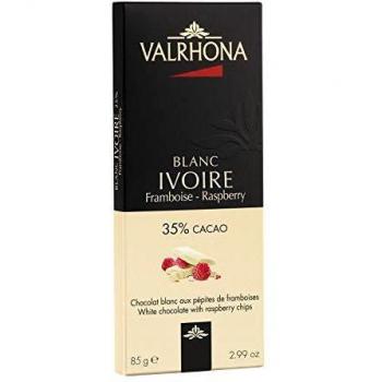 VALRHONA Ivoire Framboise Tafel – Weiße Schokolade 70 g