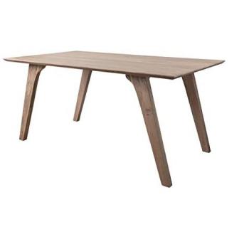 Tavolo da pranzo in legno massello di Acacia 200x100x76 cm laccato marrone crema modello Tromsø