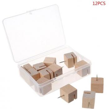 Wooden Square Nail Thumbtacks - 6/12 Pack