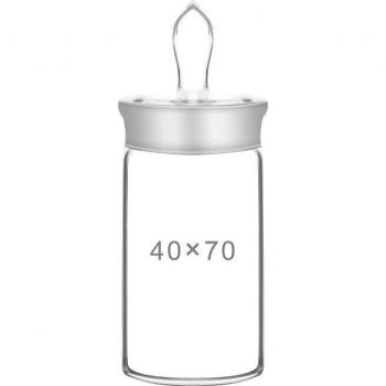 2 Pcs Flat Type Weighing Glass Bottles (25x25/40x25/50x30/60x30/30x20mm)