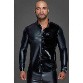 Veste Noire Wetlook en Vinyle Artisanale