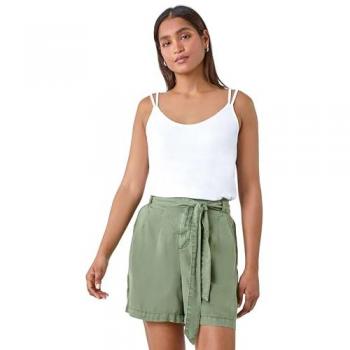 Plain Double Strap V-Neck Stretch Vest Top