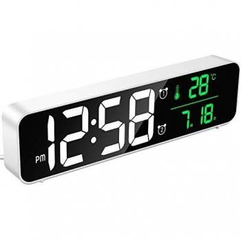 MOSUO Digital Alarm Clock Bedside Mains Powered, Assorted Colour Names