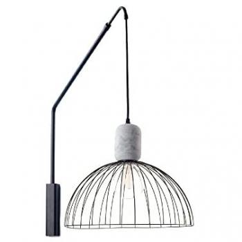Leds C4 Contrast - Wandleuchte mit Hängelampe Ø487mm E27 aus Zement und schwarzem Stahl