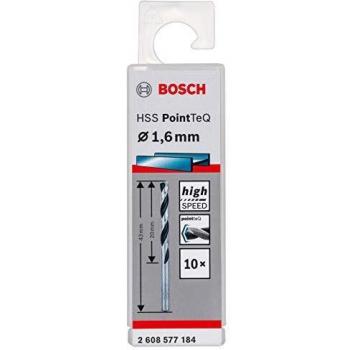 Punta da trapano Bosch Professional HSS PointTeQ per metallo 1,6 mm, confezione da 10 pz