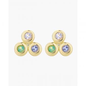 Pendientes Classic Donut Trío Xs con piedras multicolor y cierre a presión