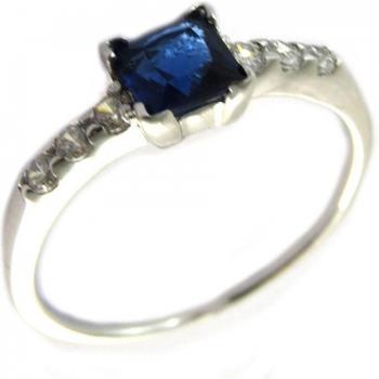 Rhodium-White Sissi Sapphire Band