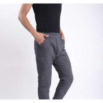 Winter Men's Thick Warm Elastic Waist Cotton Trousers - Sizes L, XL, XXL, XXXL