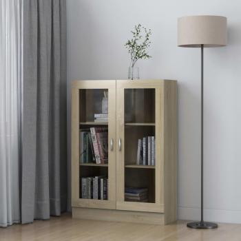 VidaXL Vitrinenschrank Sonoma-Eiche 82,5x30,5x115 cm Holzwerkstoff