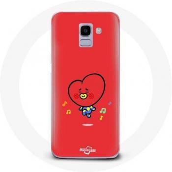 BTS BT21 TATA V Red Background Case for Samsung Galaxy A8 2018
