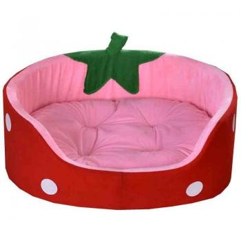 Tapis de nid polaire fraise pour chiot et chat