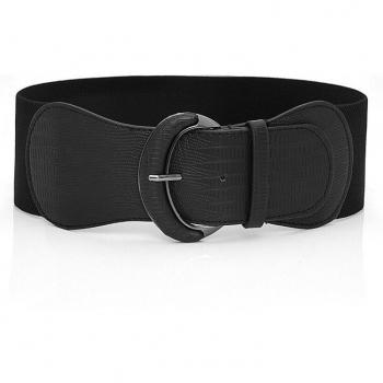 Élastique extensible large ceinture femme noir rouge
