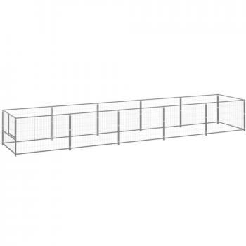 Dog Kennel Silver 5 m² Steel Vidaxl